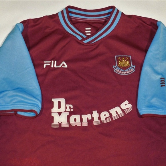 WEST HAM RETRO 2001 FILA SOCCER JERSEY - Picture 2 of 5